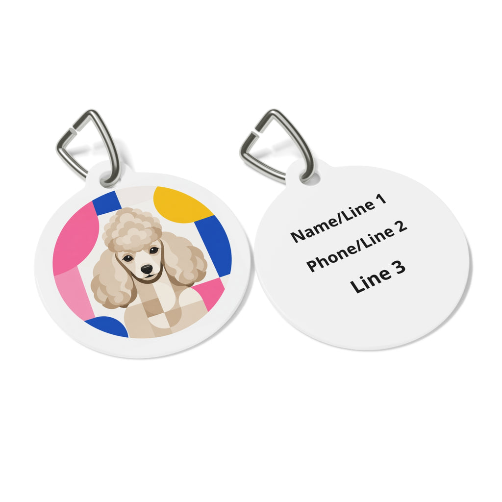 Toy Poodle Bauhaus Cream Show Poodle Personalized Dog ID Tag