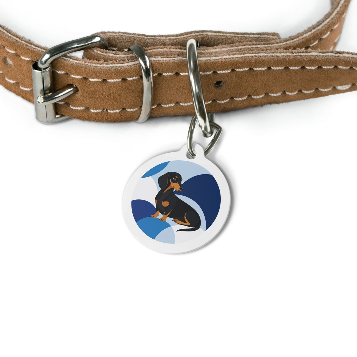 Dachshund Bright Playful Portrait personalized dog ID tag product detail