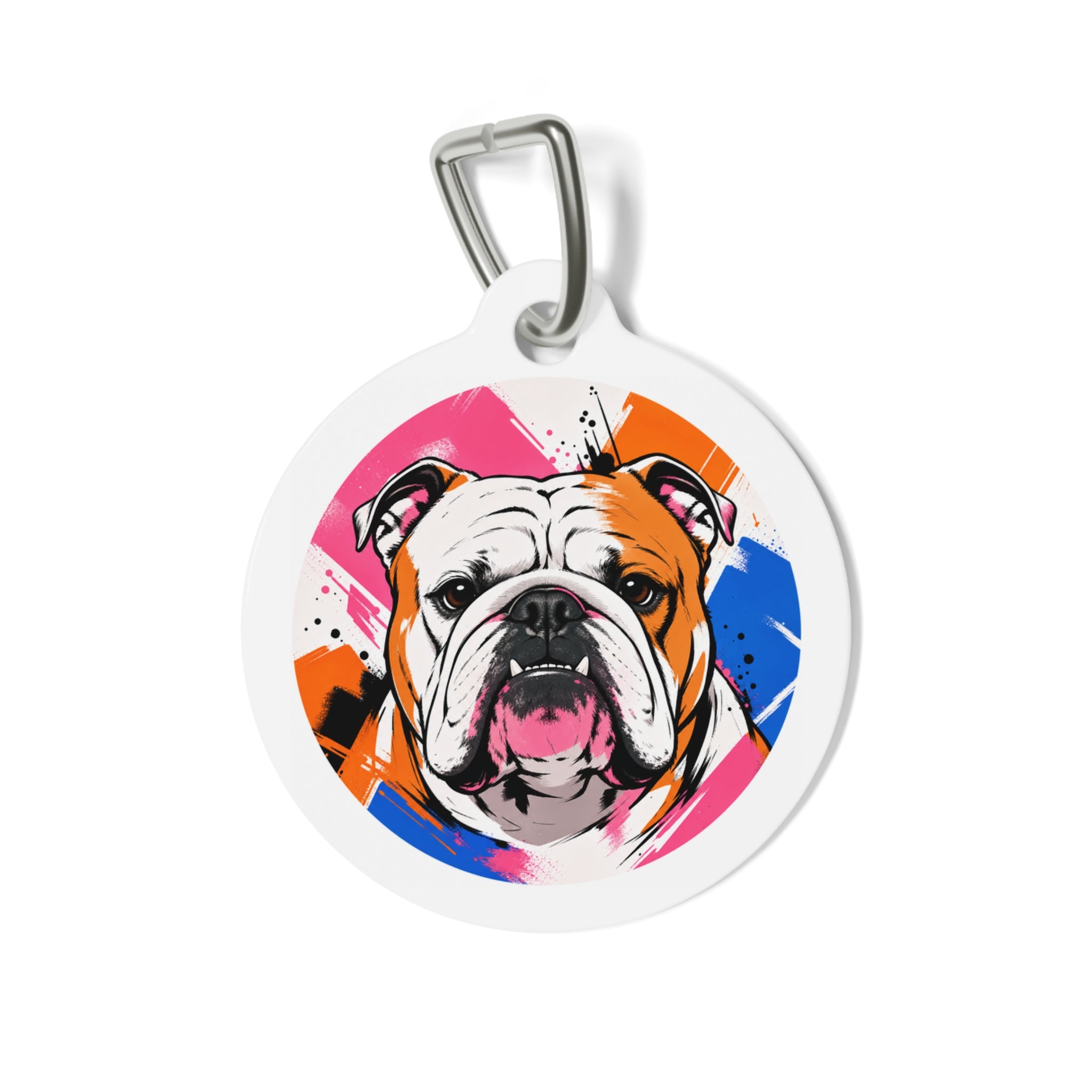 Bulldog Urban Graffiti Personalized Dog ID Tag