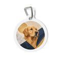Golden Retriever Navy Marble Personalized Dog ID Tag