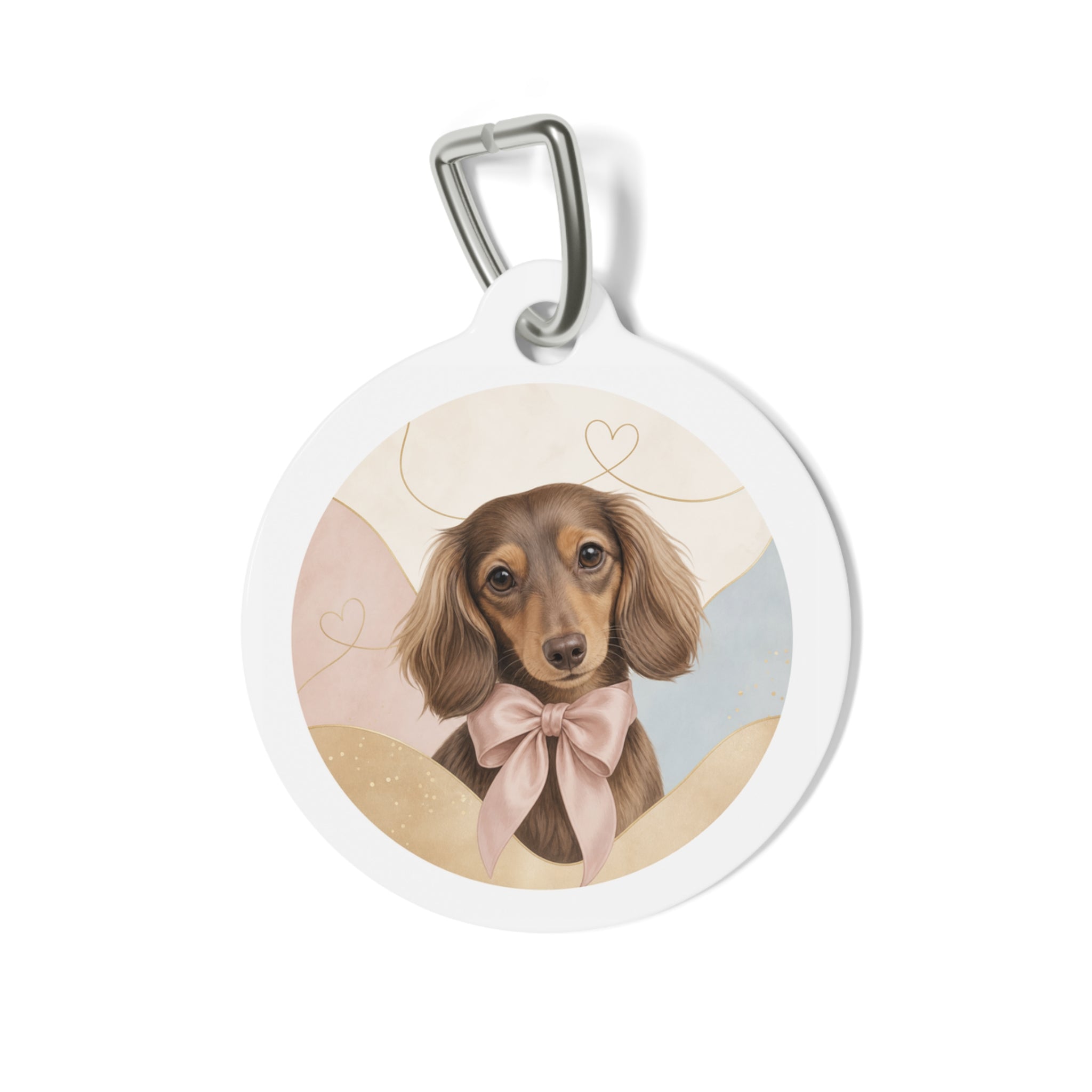 Dachshund Joyful Colorful Portrait Personalized Dog ID Tag