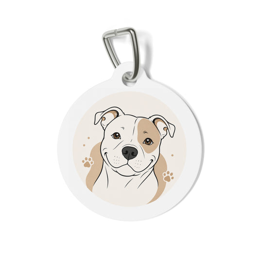 Staffordshire Bull Terrier Storybook Illustration Personalized Dog ID Tag