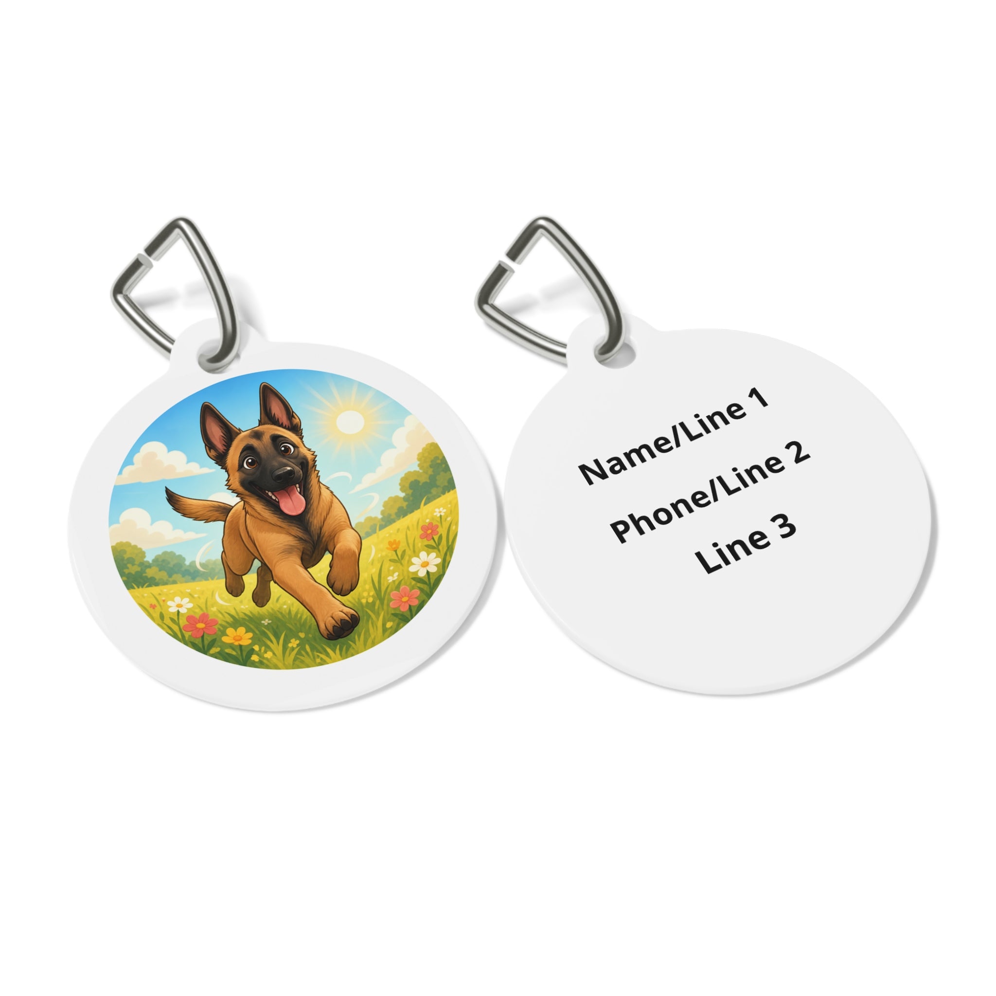 Belgian Malinois Sunny Meadow Personalized Dog ID Tag