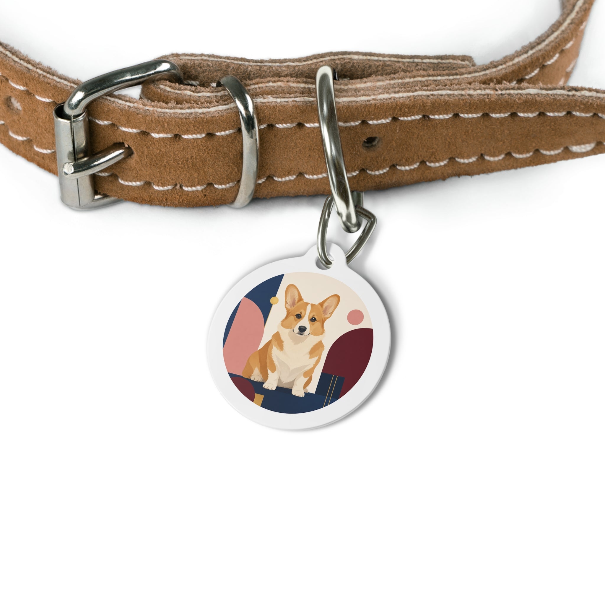 Pembroke Welsh Corgi Charming Playful Portrait Personalized Dog ID Tag
