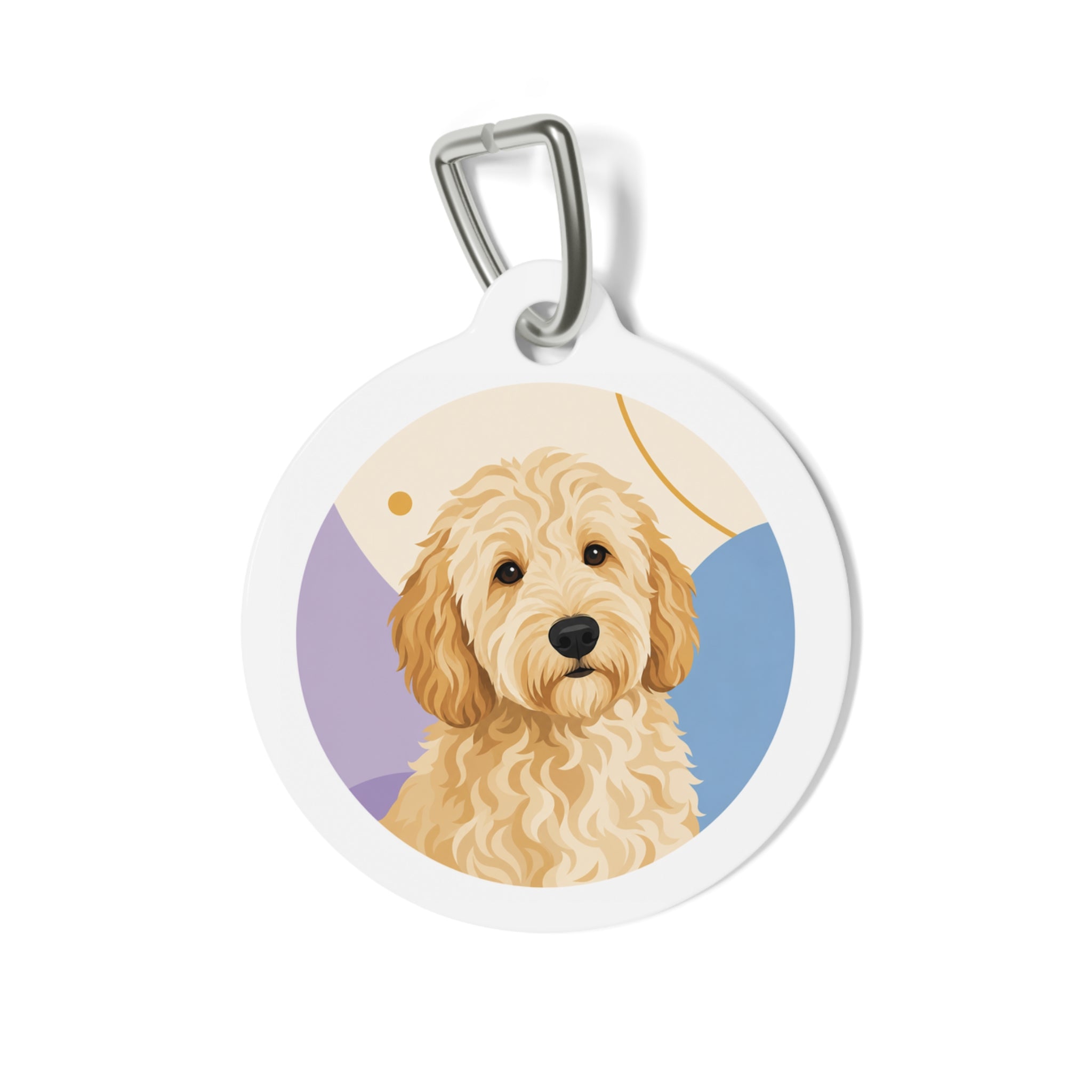 Goldendoodle Warm Storybook Portrait Personalized Dog ID Tag