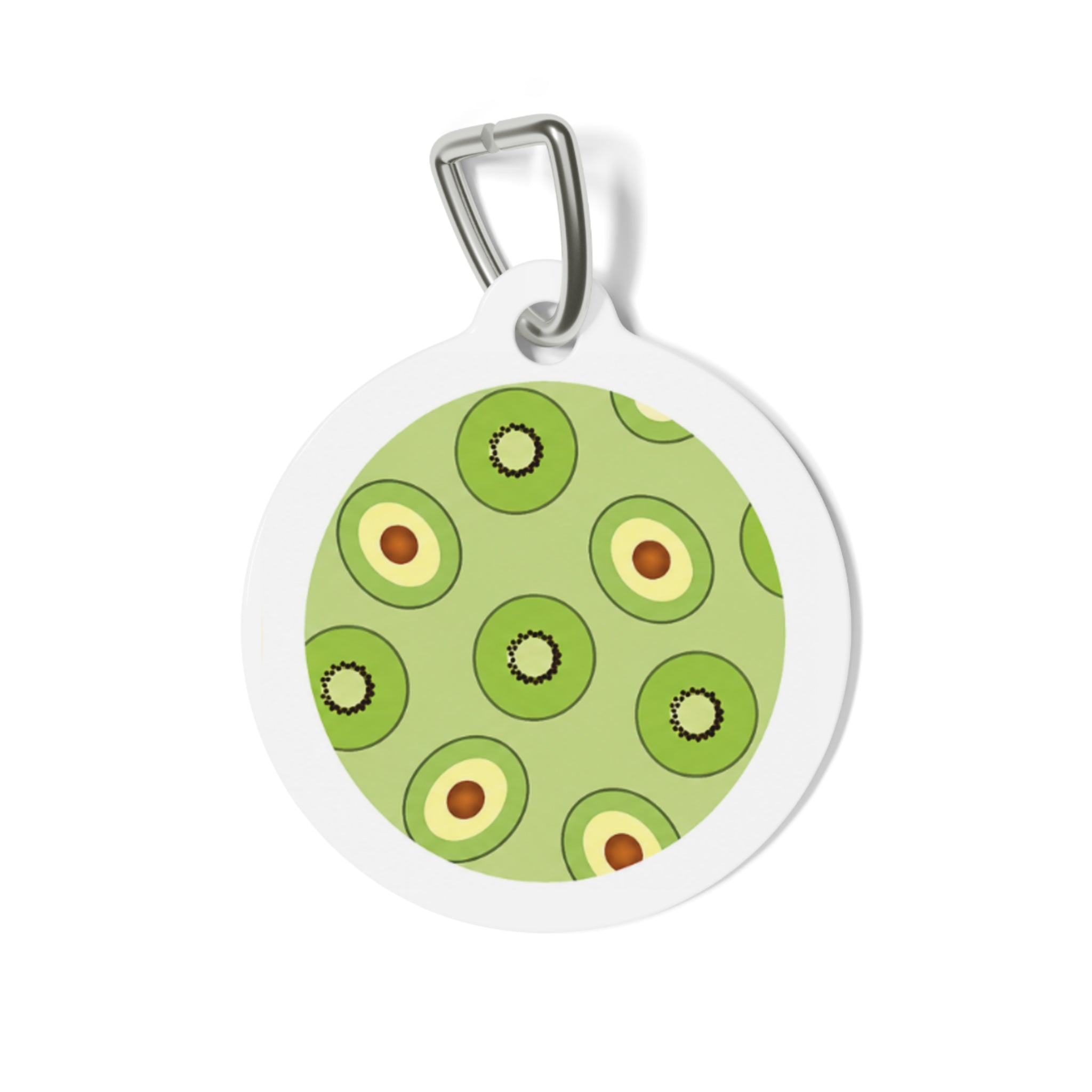 Kiwi Avocado Cheerful Fruit Pattern Personalized Dog ID Tag
