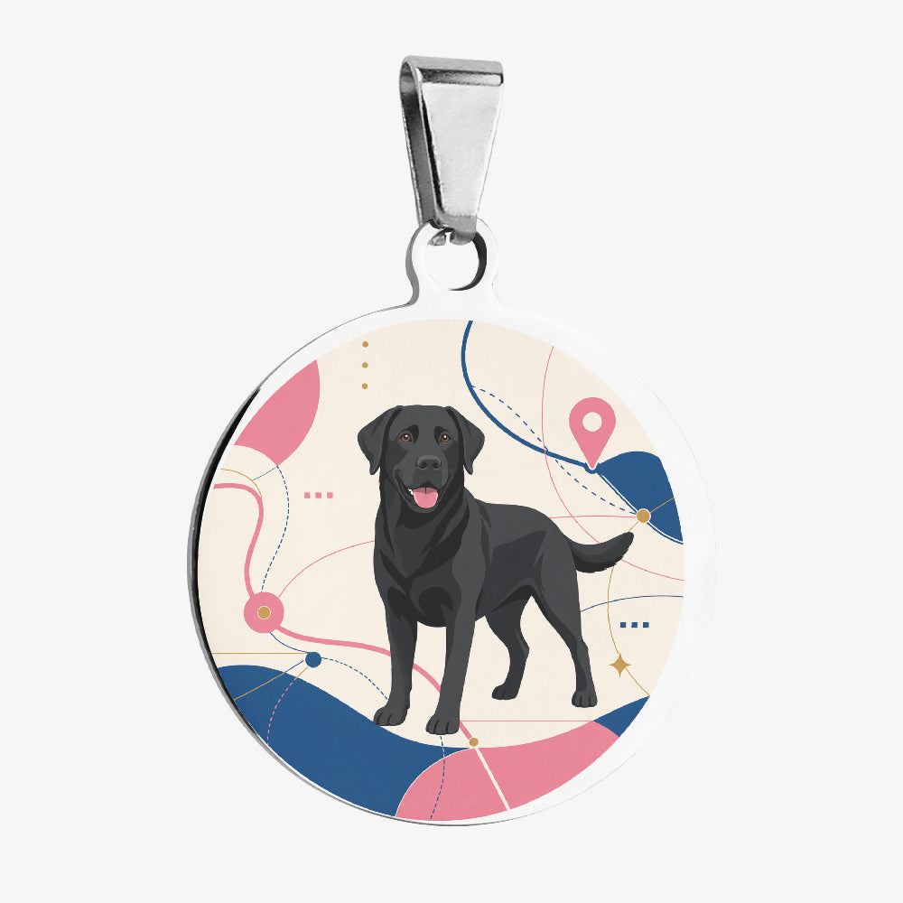 Labrador Retriever Modern Route Map Personalized Dog ID Tag