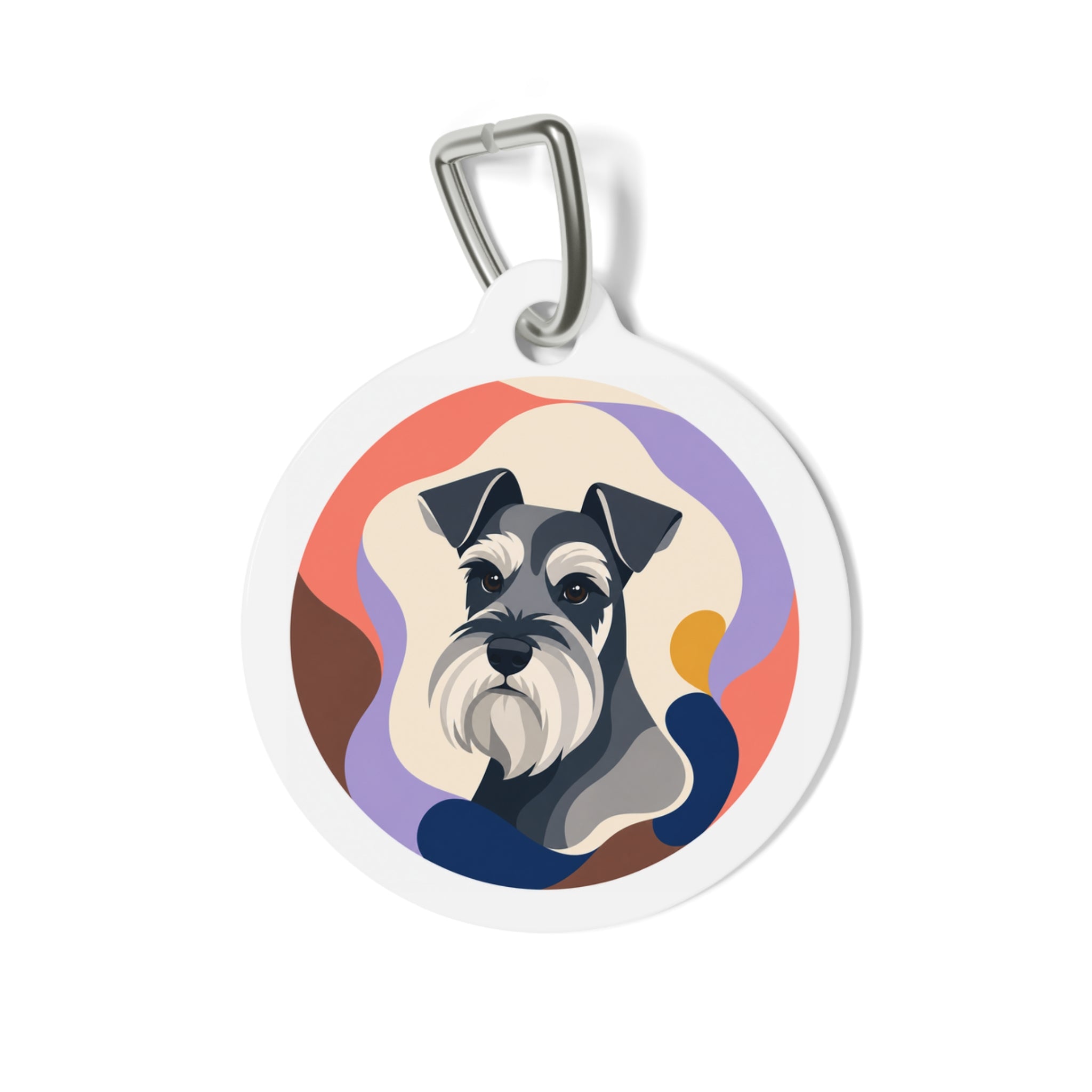Miniature Schnauzer Playful Portrait Personalized Dog ID Tag