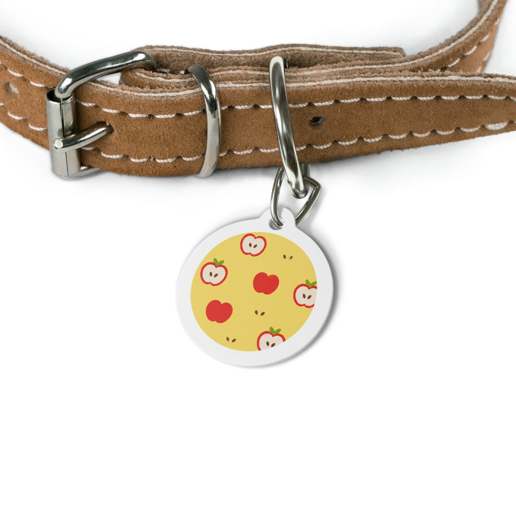 Apple Orchard Cheerful Fruit Pattern Personalized Dog ID Tag