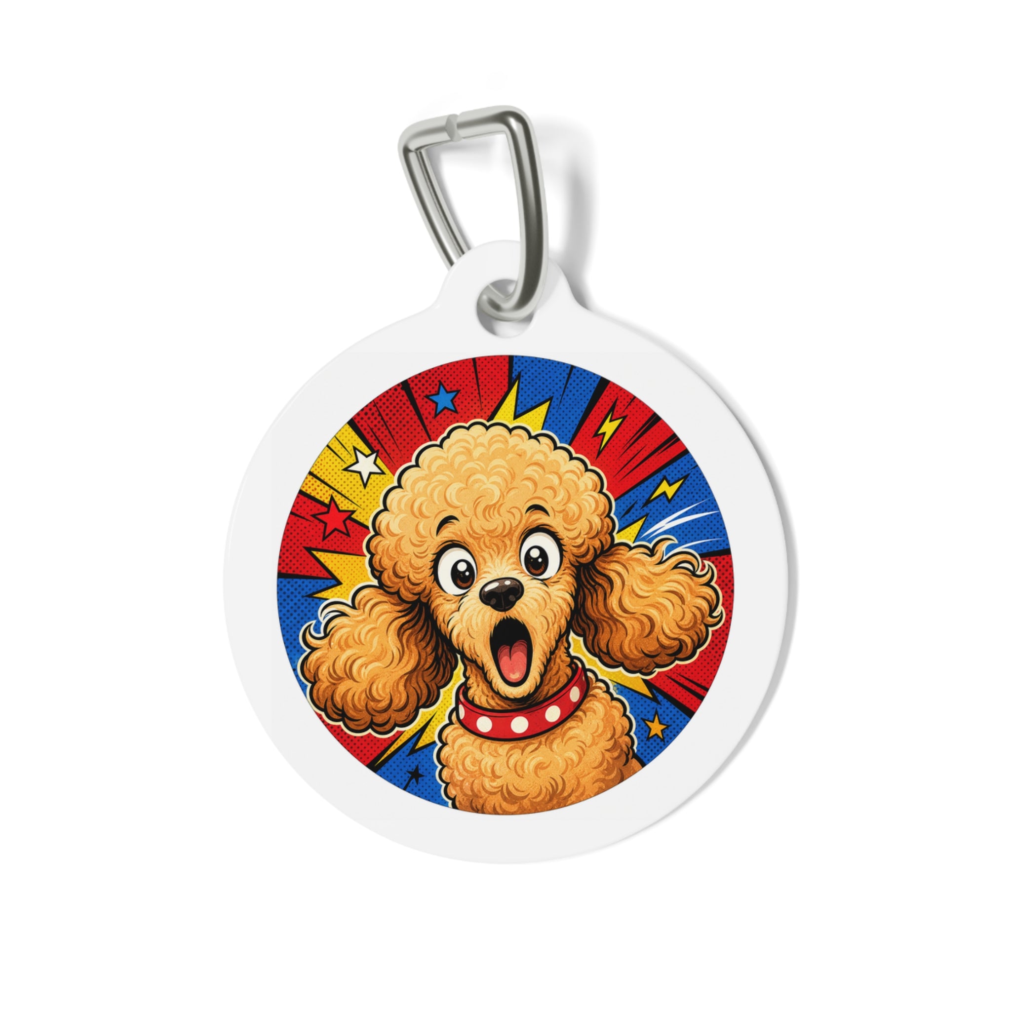 Poodle Comic Wow Personalized Dog ID Tag