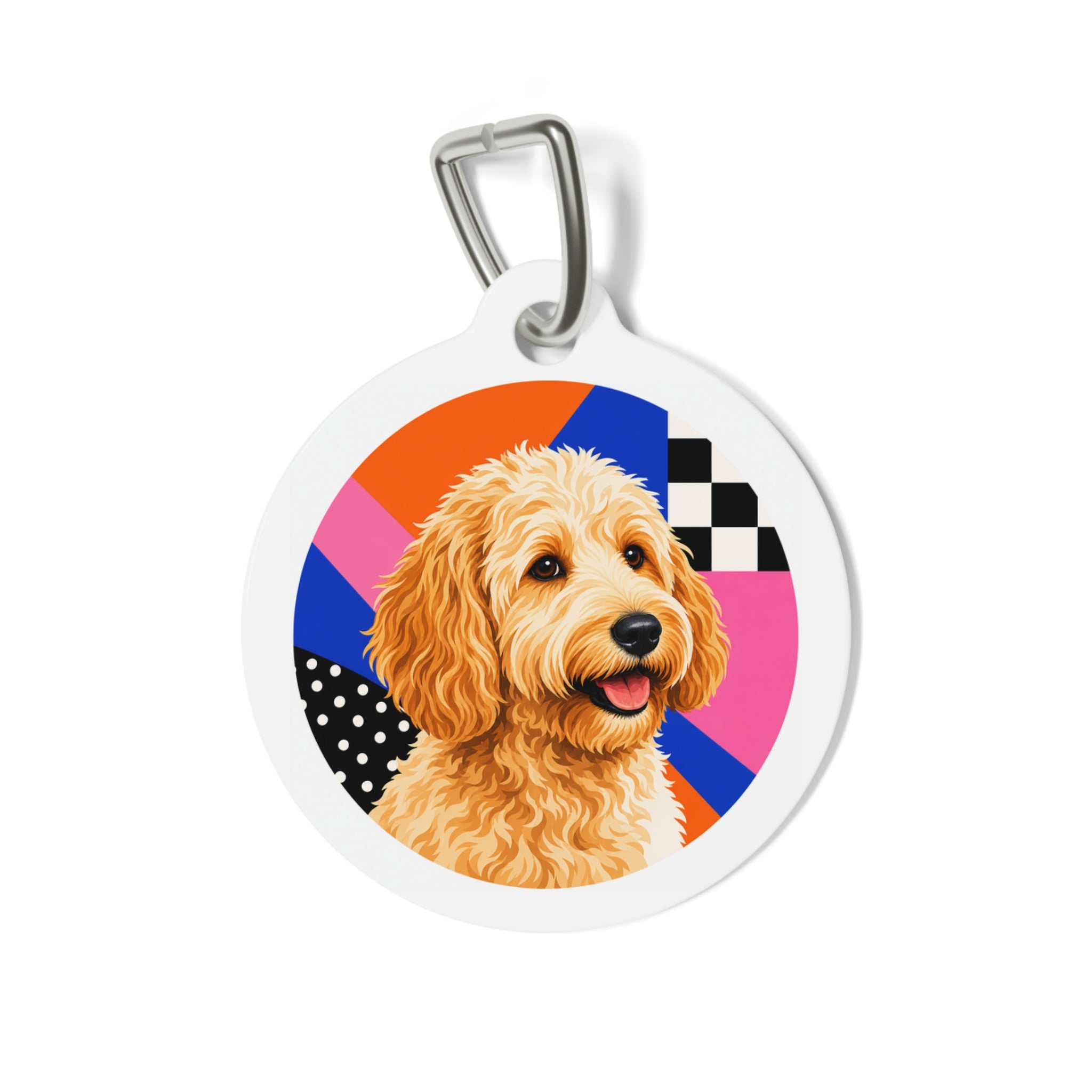 Goldendoodle Colorful Pop Art Personalized Dog ID Tag