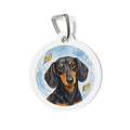 Etiqueta de identificación para perro salchicha con retrato colorido personalizado
