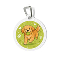 Tennis Golden Retriever Energetic Sports Illustration Personalized Dog ID Tag