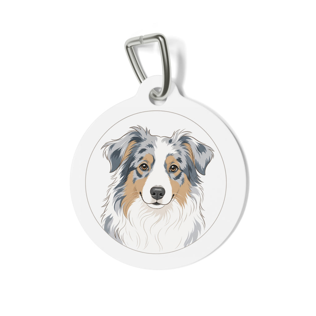 Australian Shepherd Minimal Blue Merle Personalized Dog ID Tag
