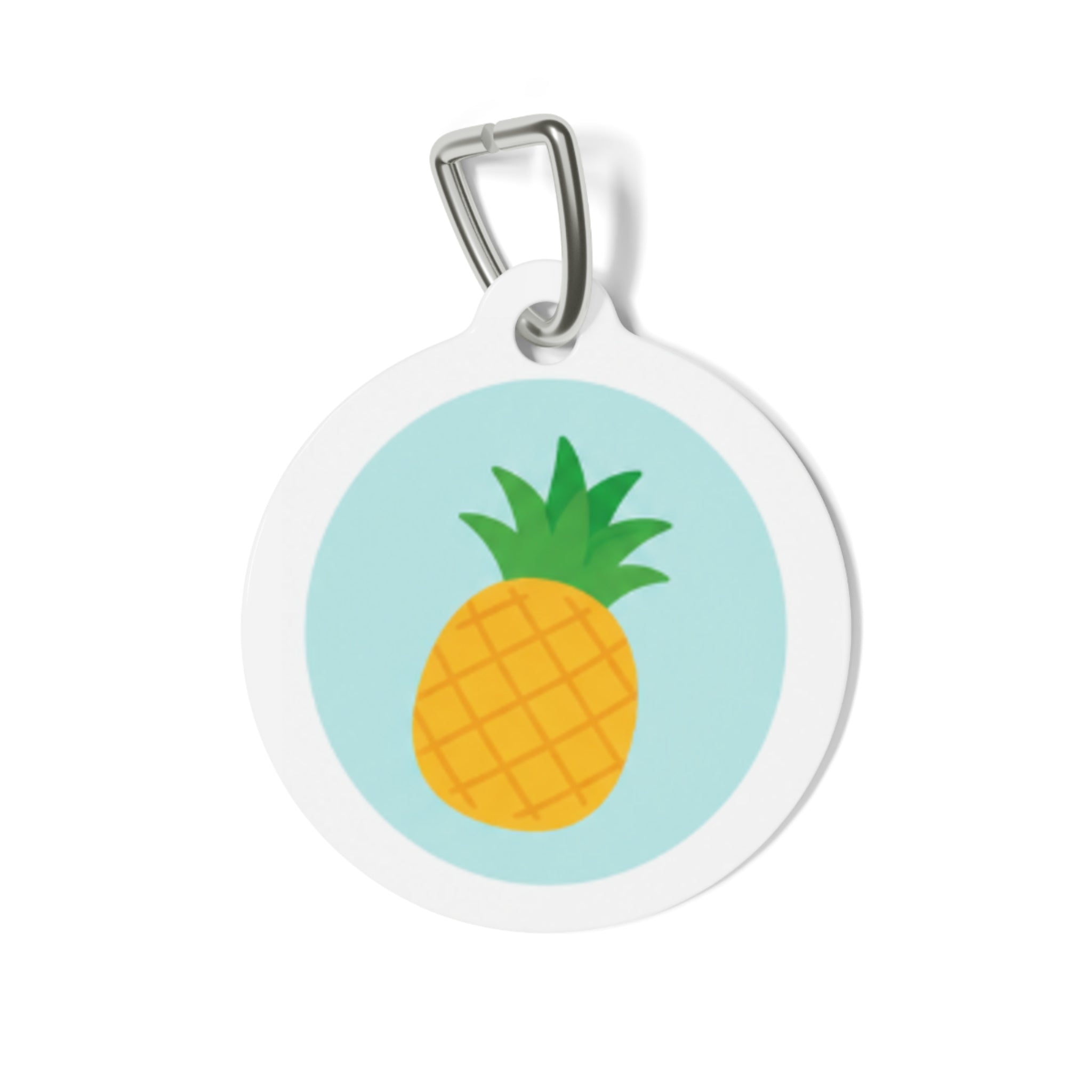 Tropical Pineapple Cheerful Fruit Pattern Personalized Dog ID Tag