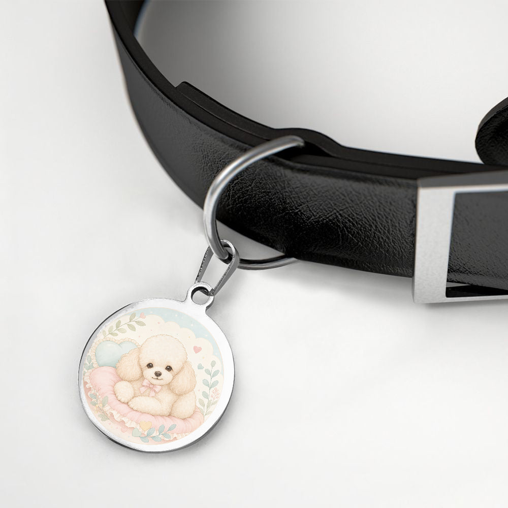 Poodle Soft Pastel Puppy personalized dog ID tag product detail