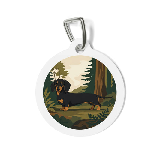 Dachshund Artful Playful Portrait Personalized Dog ID Tag