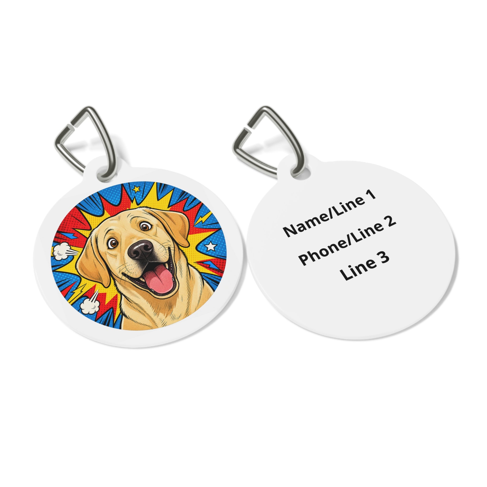 Labrador Retriever Happy Comic Personalized Dog ID Tag