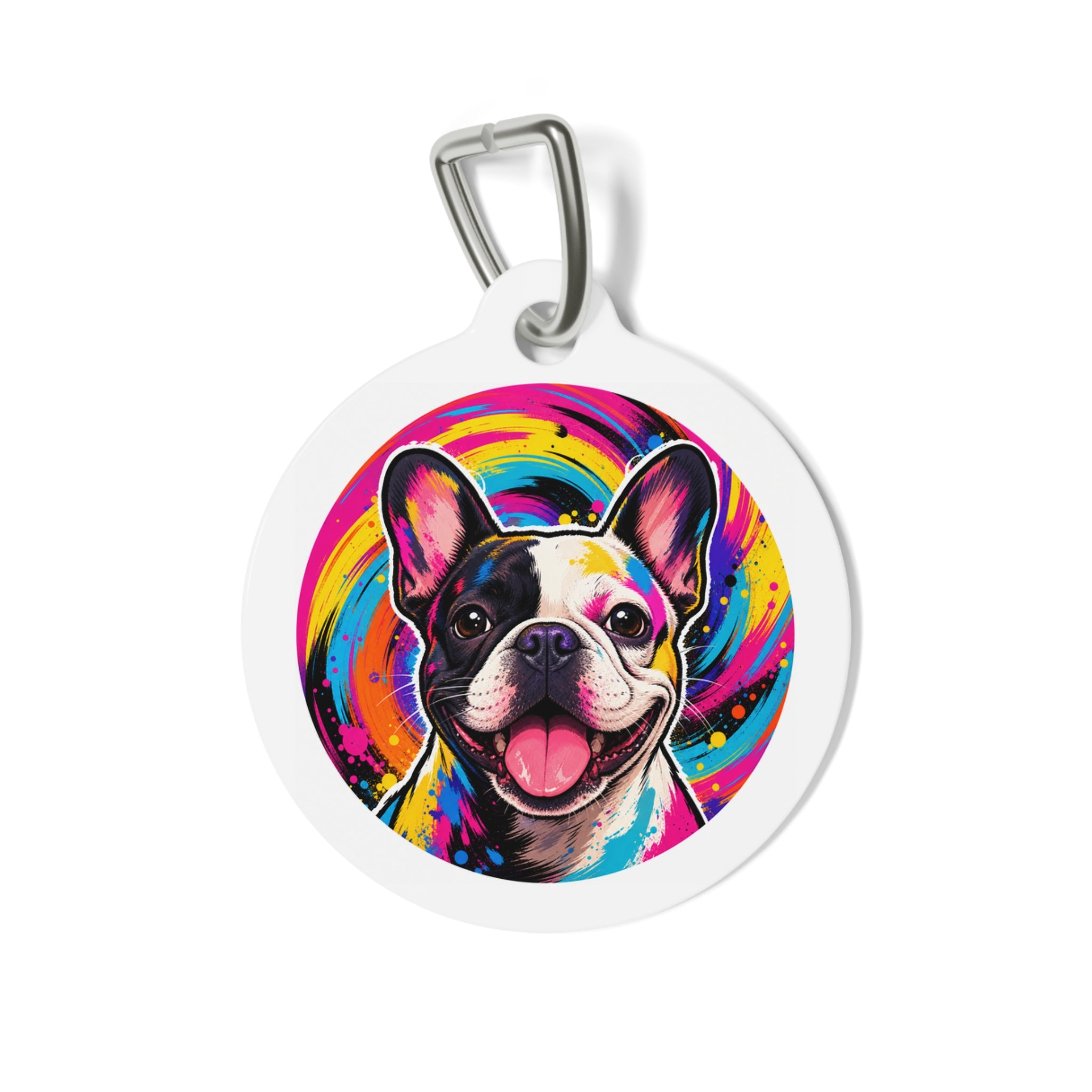 French Bulldog Playful Pop Art Personalized Dog ID Tag