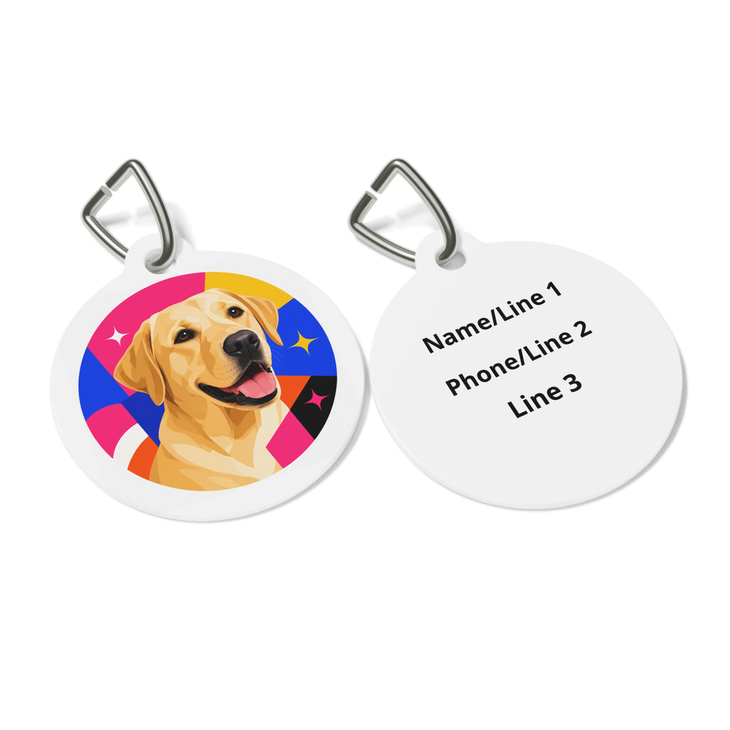 Labrador Retriever Starburst Joy Personalized Dog ID Tag