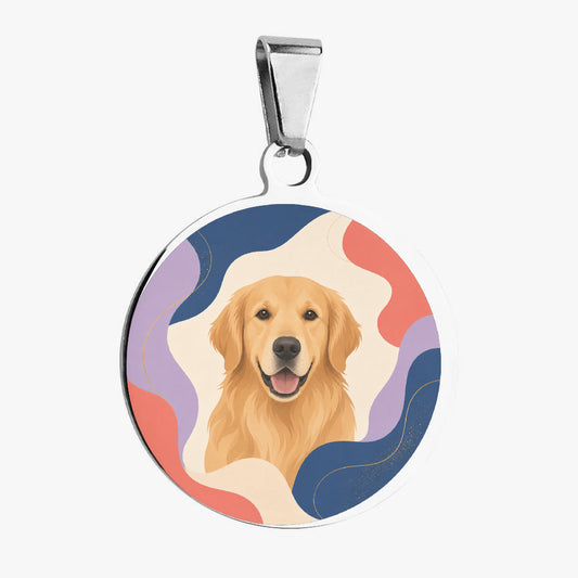 Golden Retriever Soft Wave Portrait Personalized Dog ID Tag