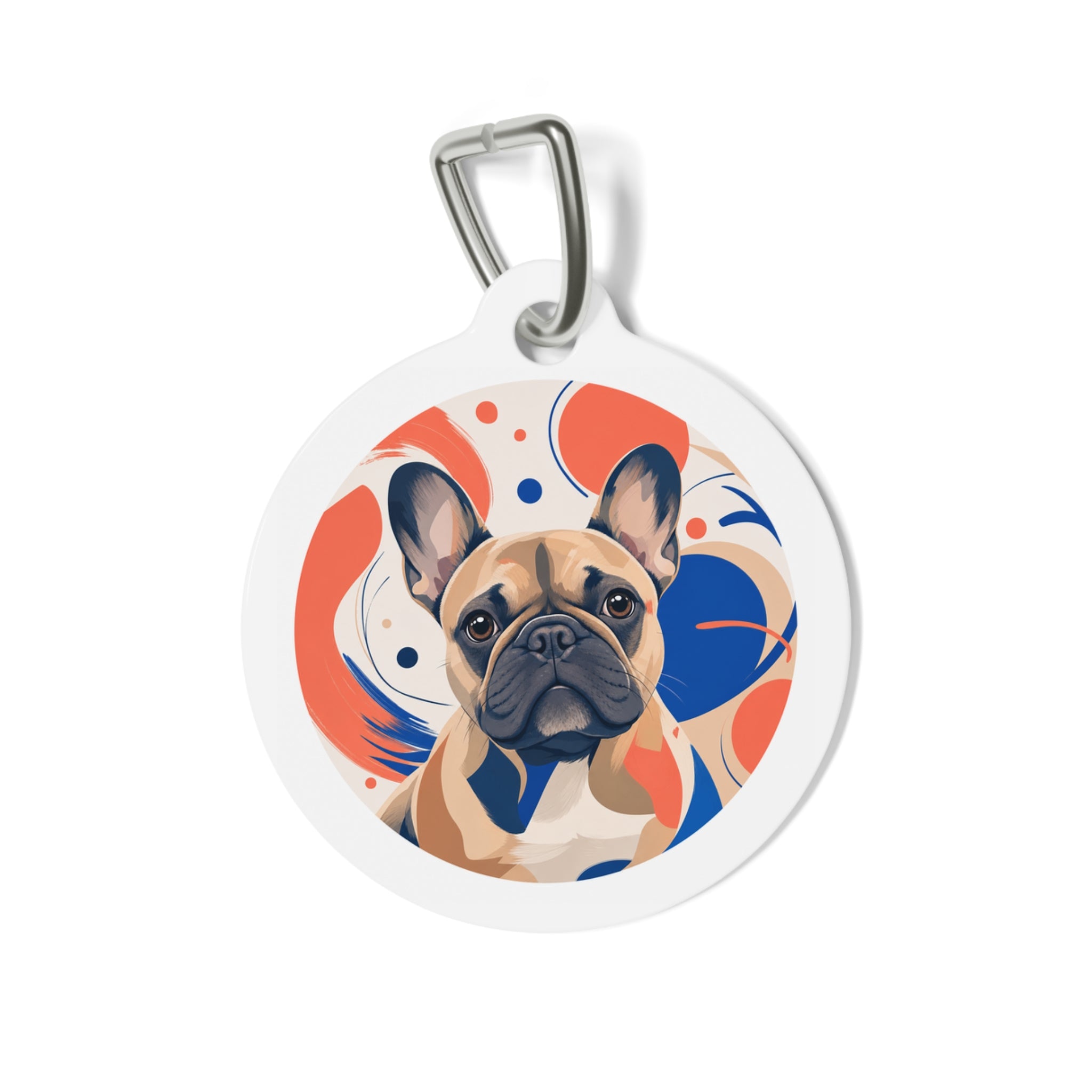 French Bulldog Colorful Portrait Personalized Dog ID Tag