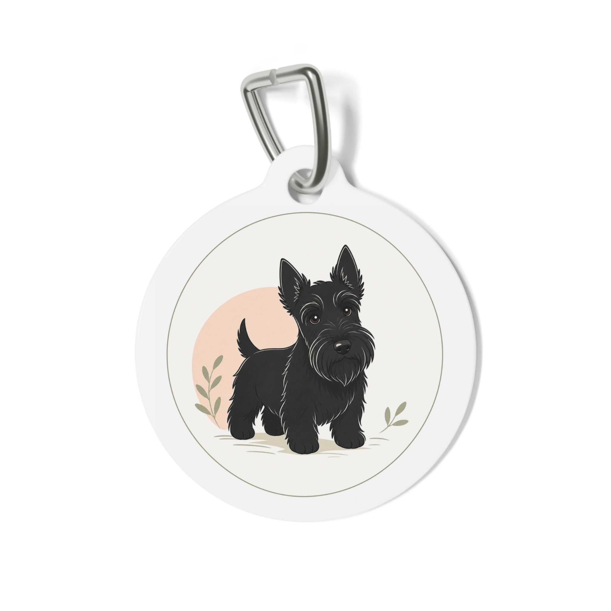 Scottish Terrier Modern Storybook Personalized Dog ID Tag