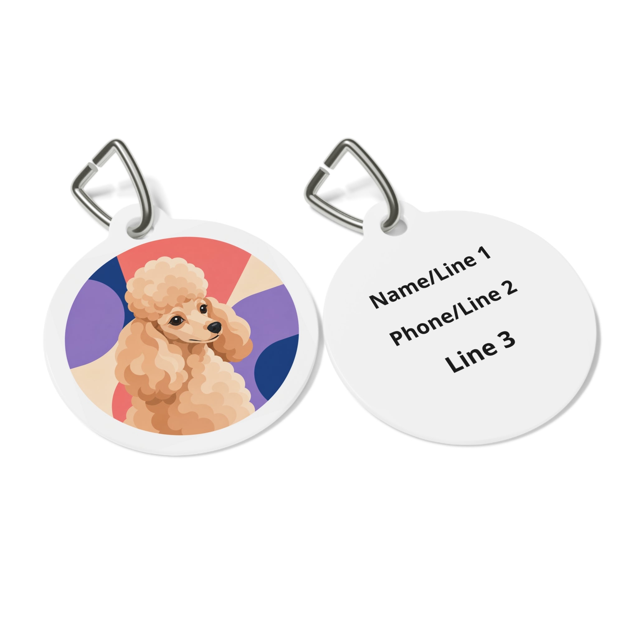 Toy Poodle Retro Curve Show Poodle Personalized Dog ID Tag