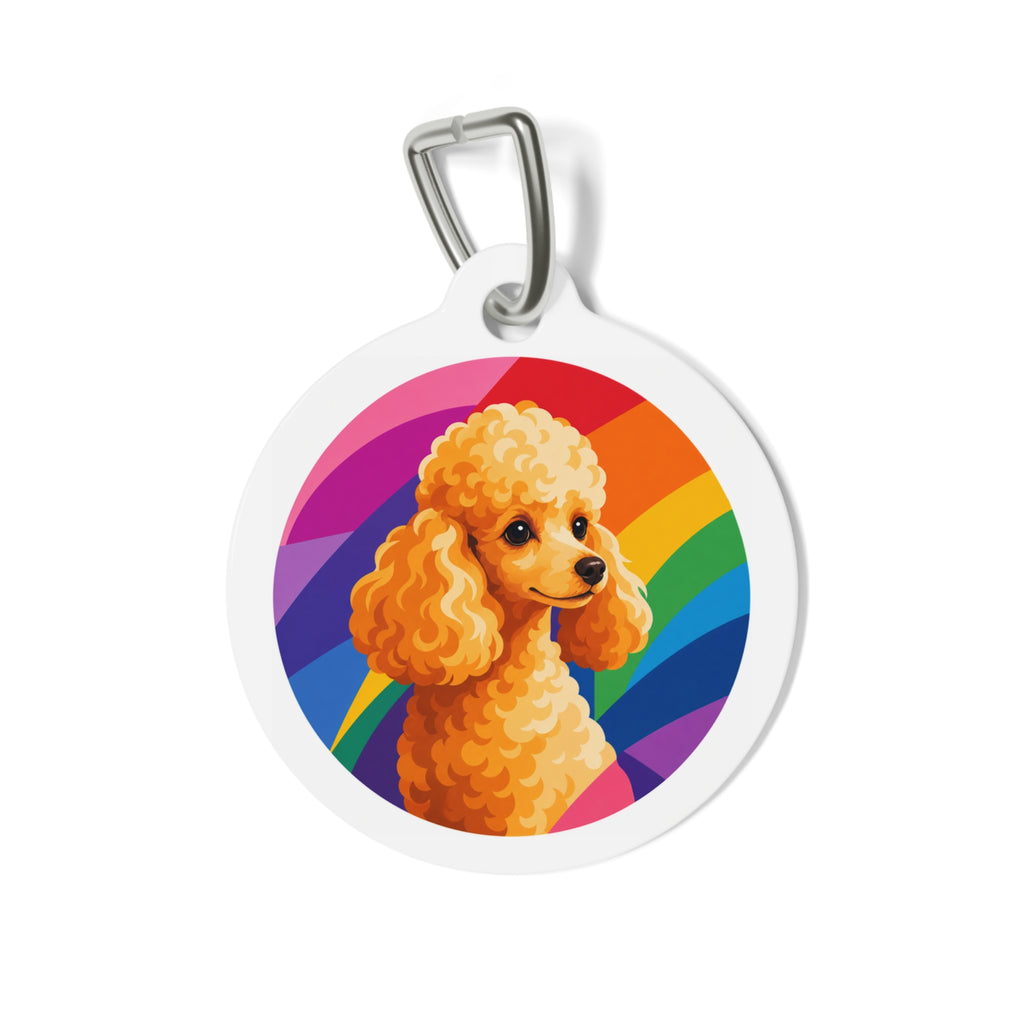 Toy Poodle Vivid Rainbow Show Poodle Personalized Dog ID Tag