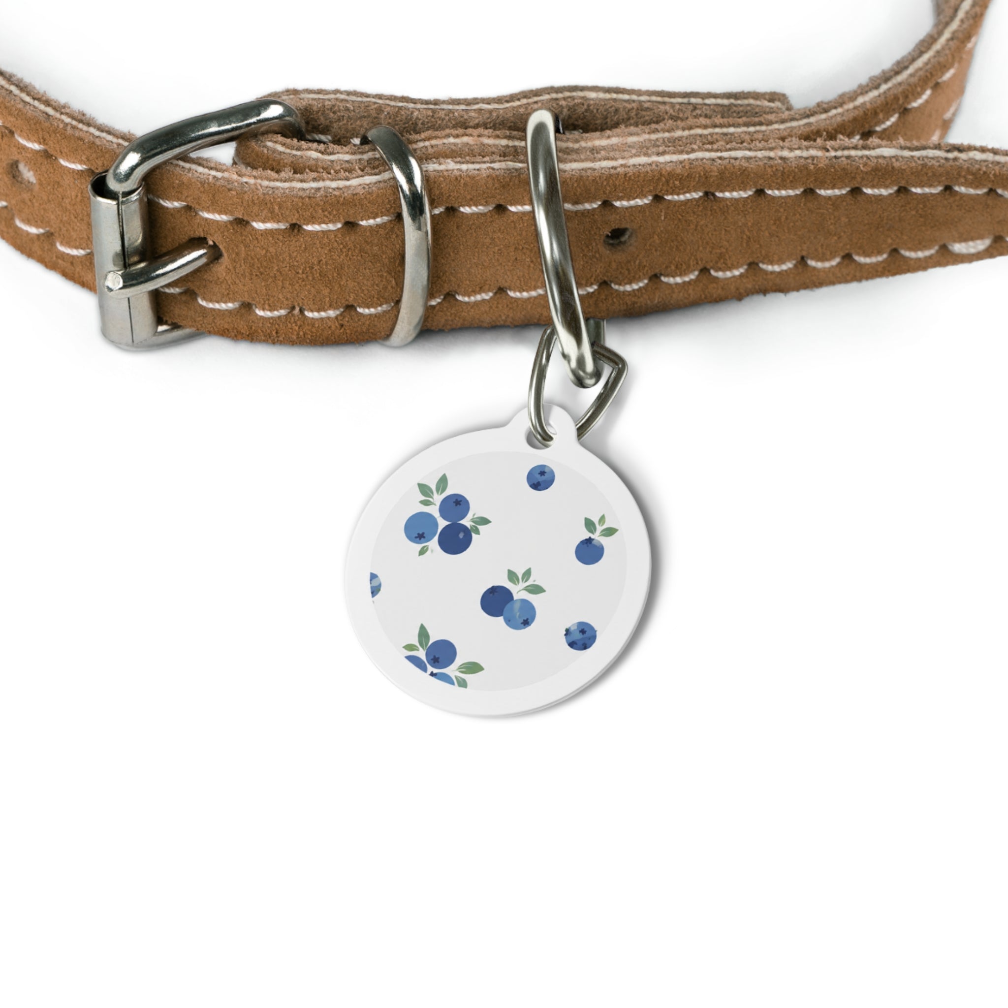 Blueberry Sprig Cheerful Fruit Pattern Personalized Dog ID Tag