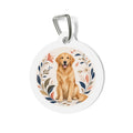 Medallón de identificación para perro con corona de prado Golden Retriever personalizado