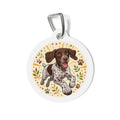 Etiqueta de identificación para perro personalizada de Braco Alemán de Pelo Corto, Juguetón, Floral, Cachorro