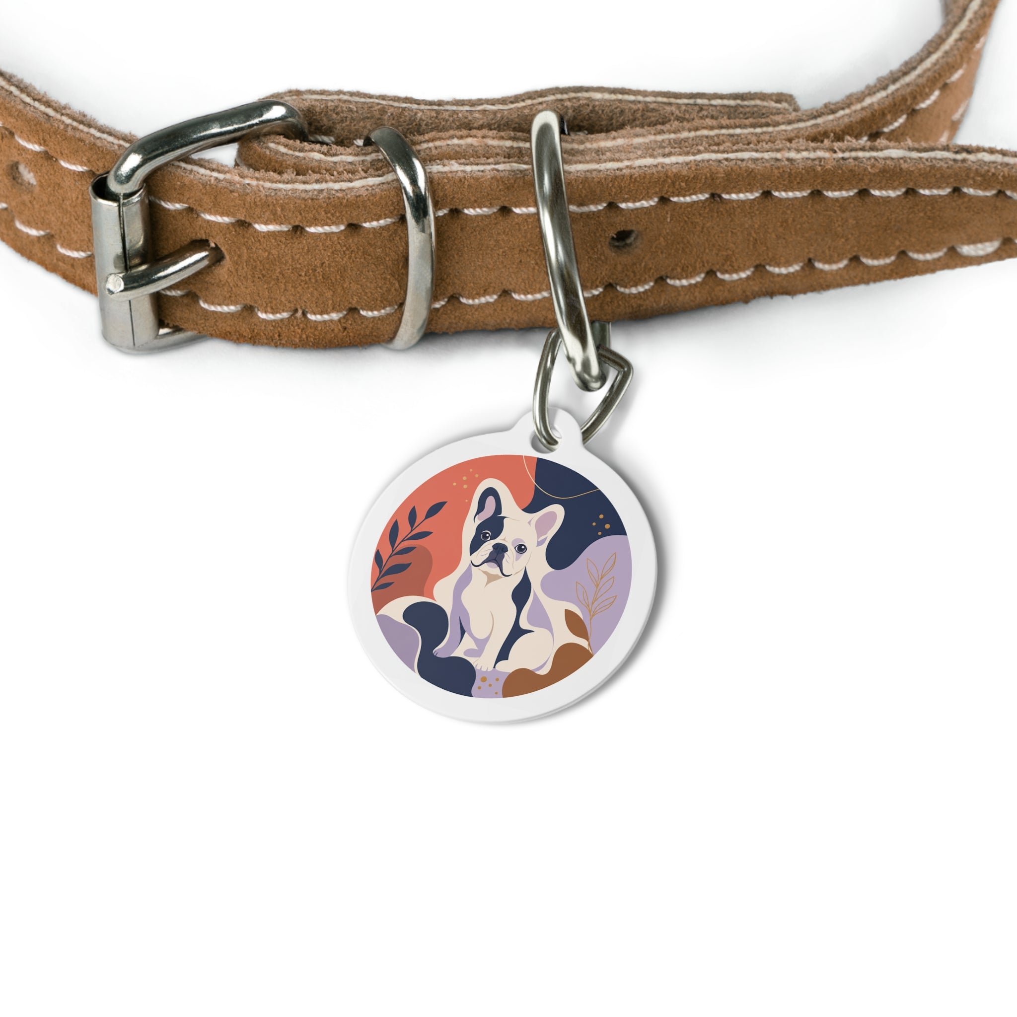 French Bulldog Cheerful Vibrant Color Personalized Dog ID Tag