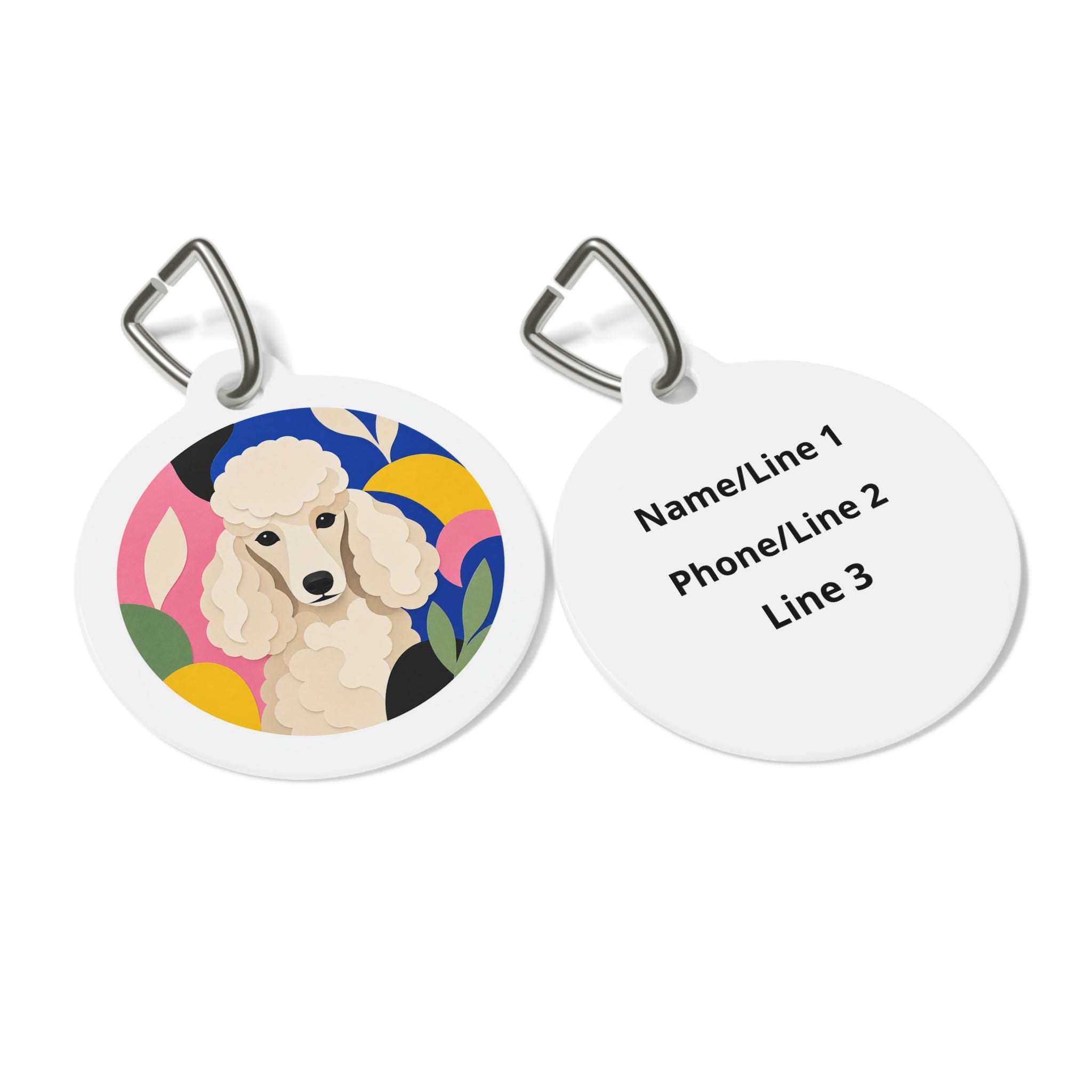 Poodle Color Pop Personalized Dog ID Tag