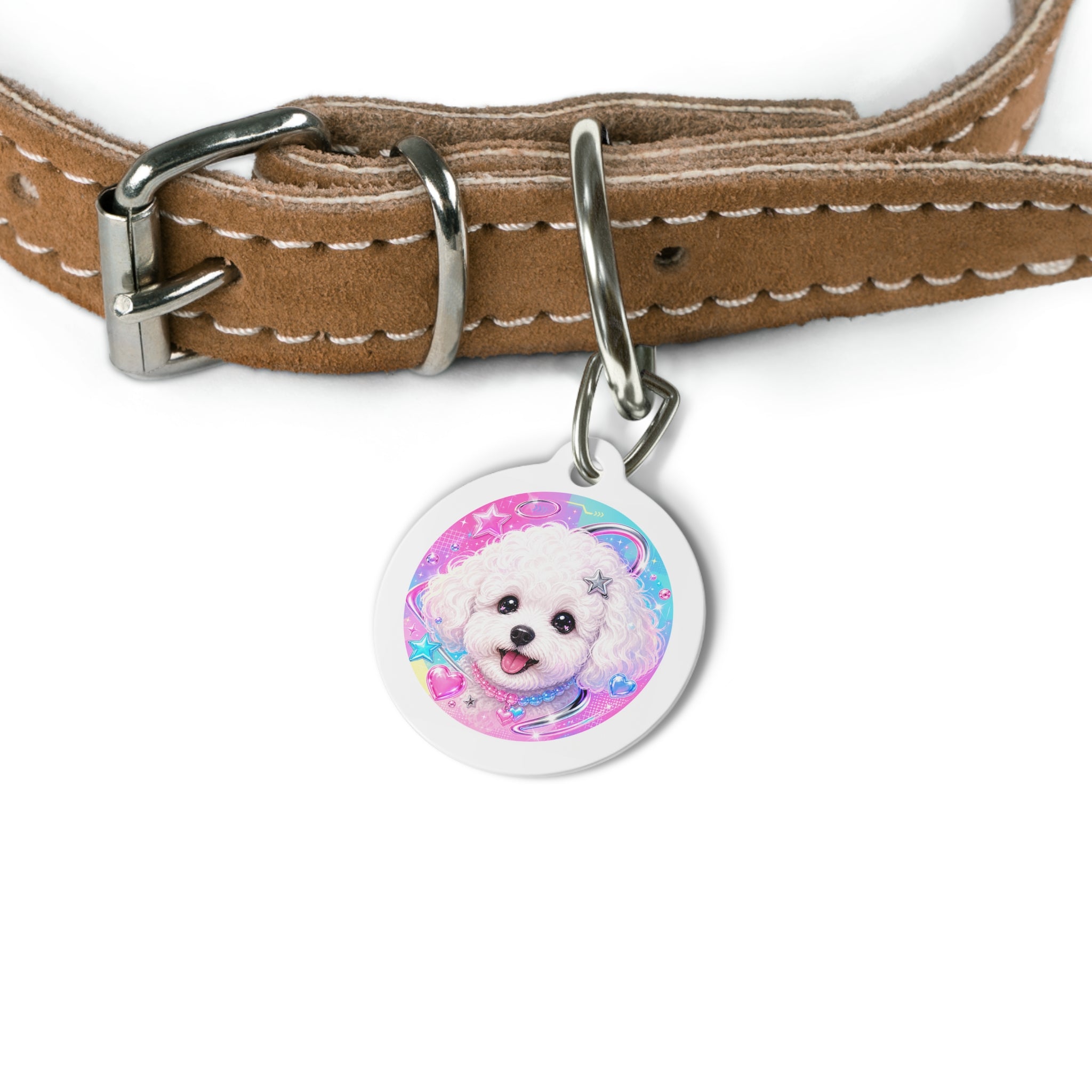 Bichon Frise Cosmic Personalized Dog ID Tag