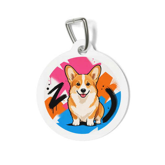 Pembroke Welsh Corgi Charming Pop Art Personalized Dog ID Tag