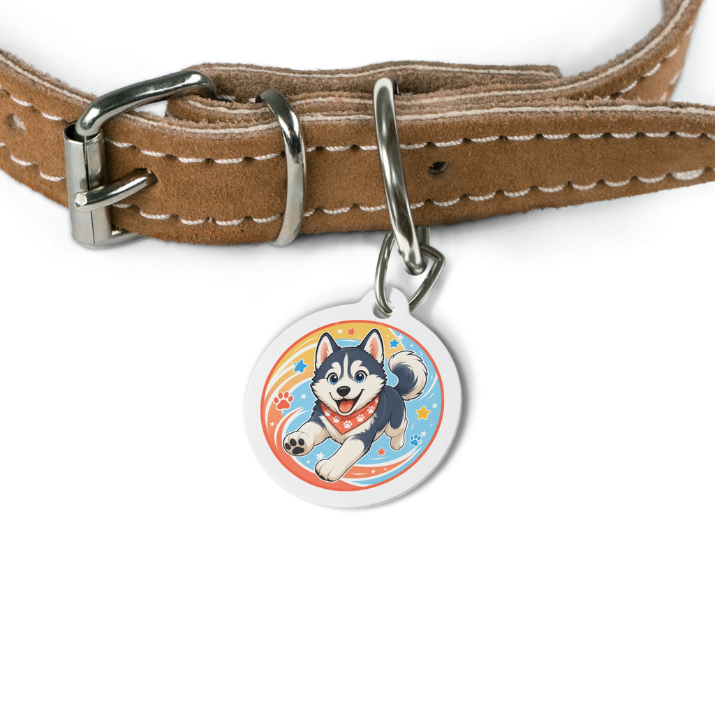 Siberian Husky Bandana Dash Personalized Dog ID Tag