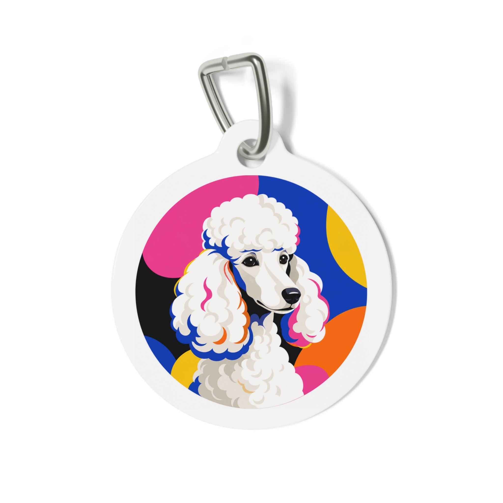 Poodle Rainbow Glam Personalized Dog ID Tag