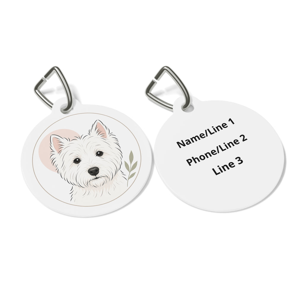 West Highland White Terrier Playful Portrait Personalized Dog ID Tag