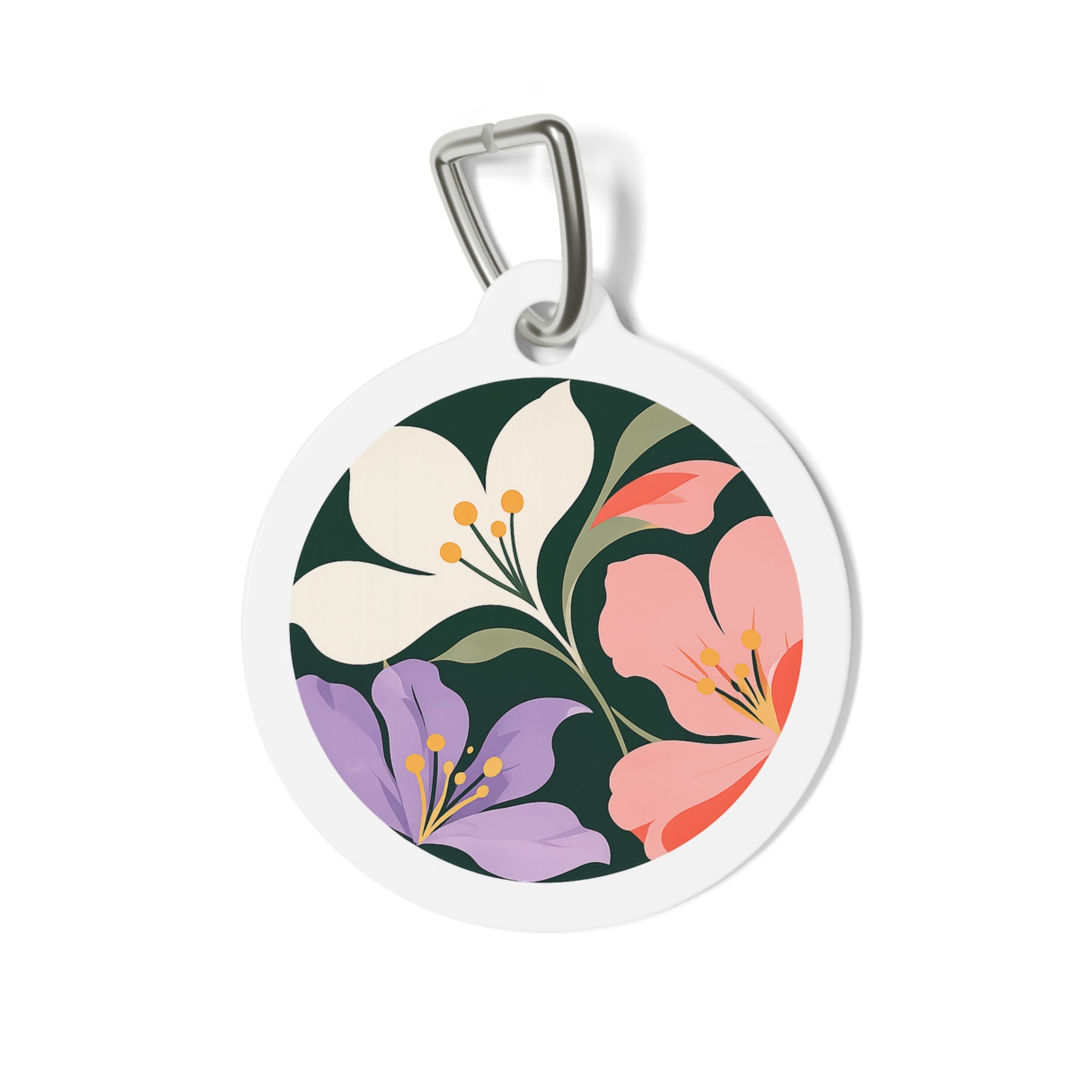 Pippa Midnight Botanical Blossom Dog ID Tag