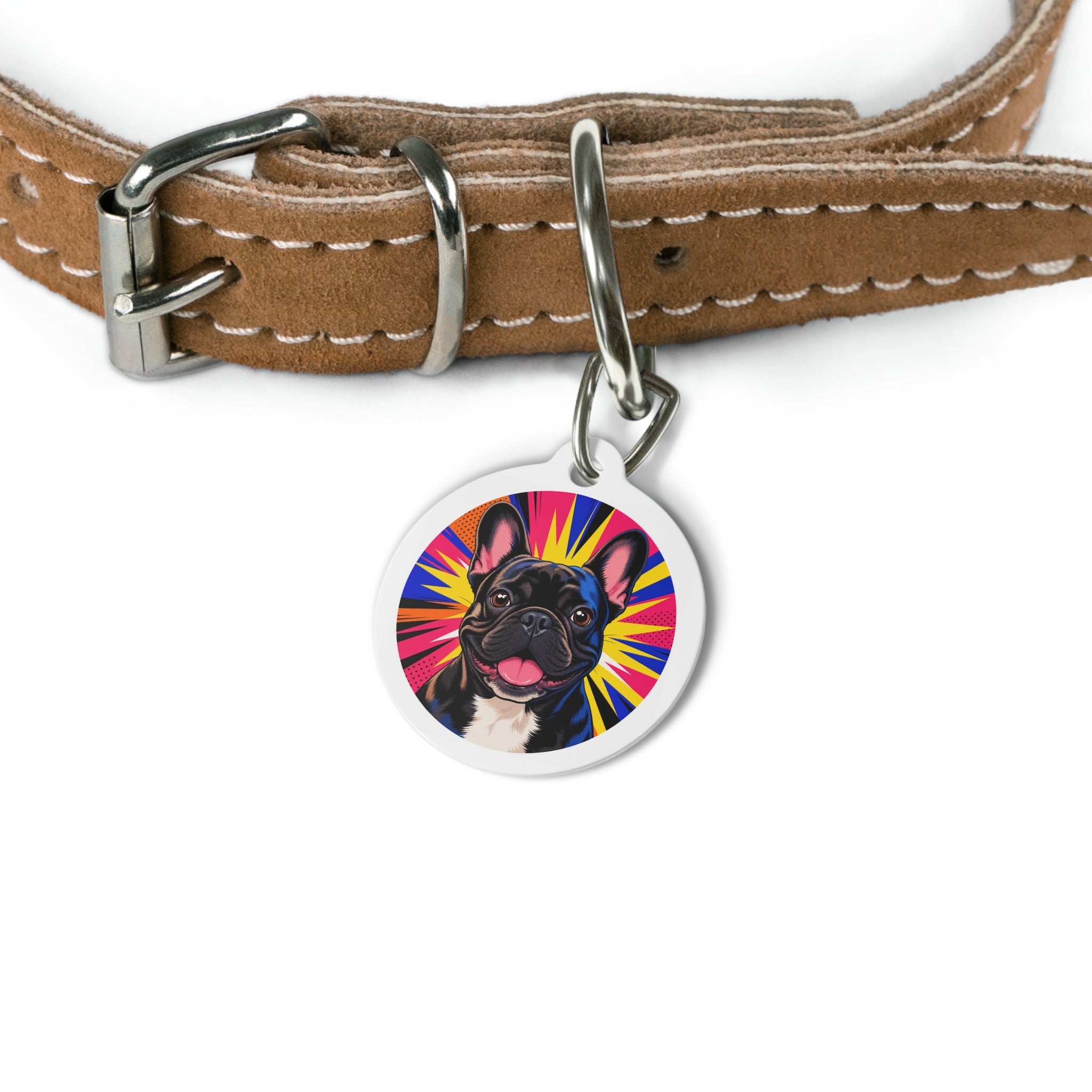 French Bulldog Charming Pop Art Personalized Dog ID Tag