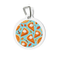 Etiqueta de identificación para perros personalizada con diseño de calabaza de color turquesa