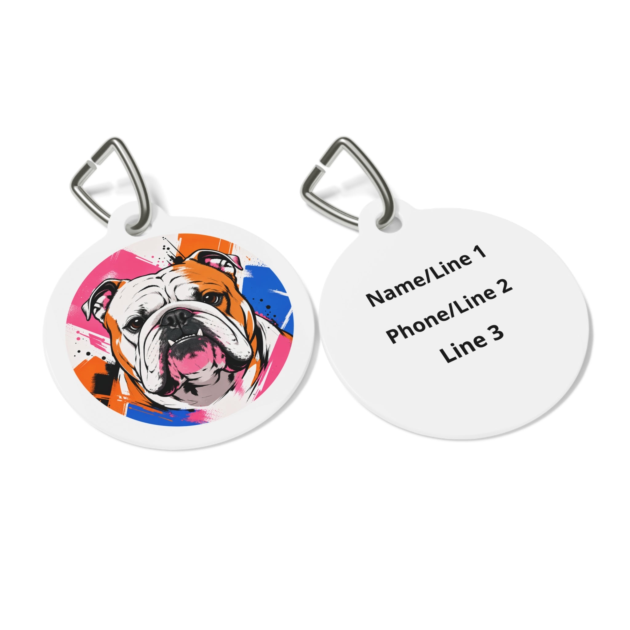 Bulldog Urban Graffiti Personalized Dog ID Tag