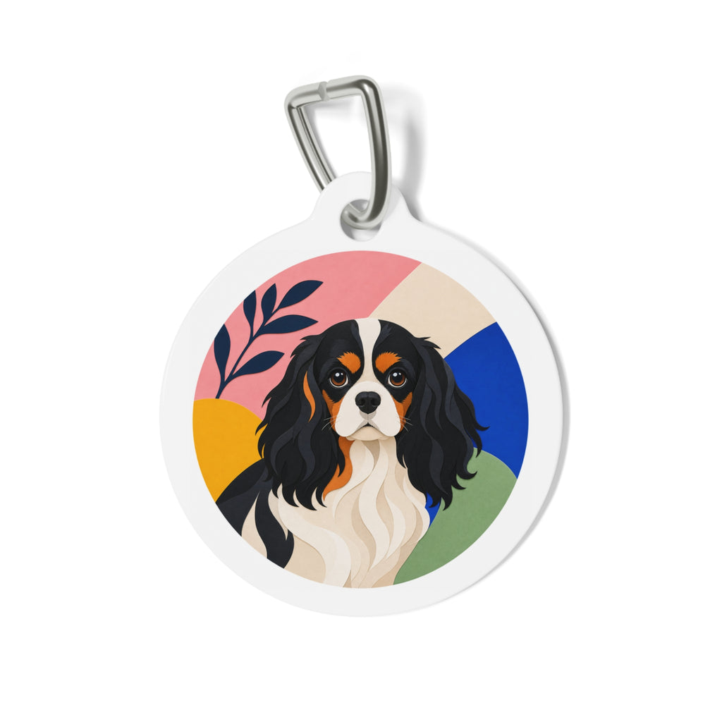 Cavalier King Charles Spaniel Modern Art Personalized Dog ID Tag