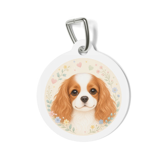 Cavalier King Charles Spaniel Bright Playful Portrait Personalized Dog ID Tag