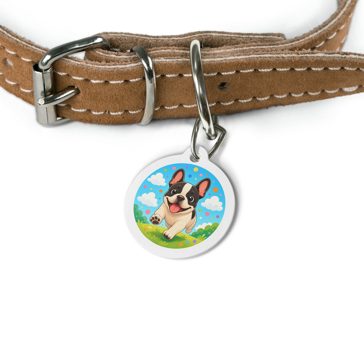 French Bulldog Cute Portrait personalized dog ID tag product detail