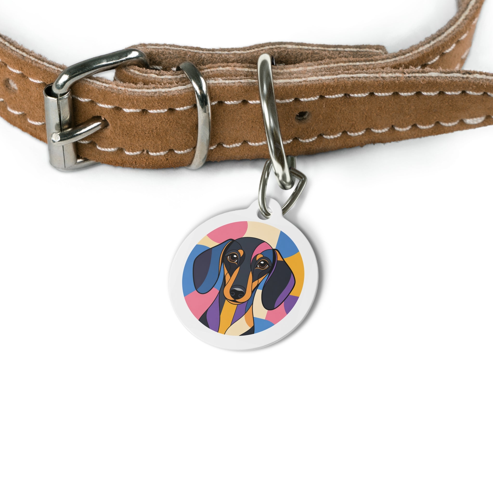 Dachshund Pop Art Personalized Dog ID Tag