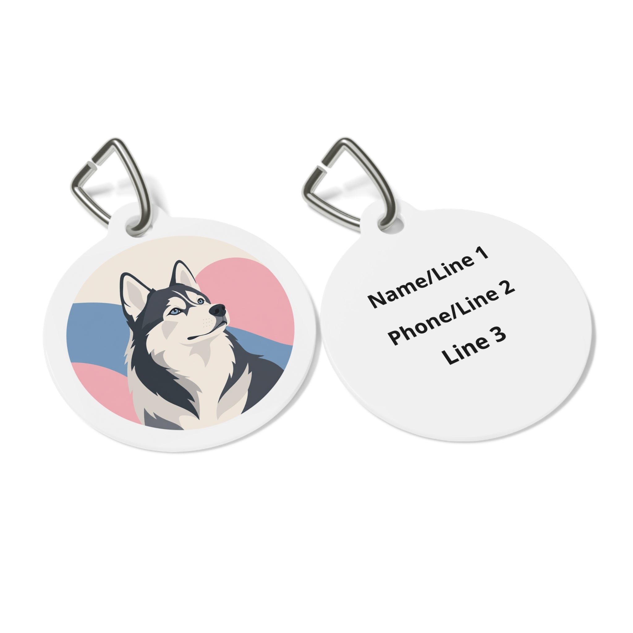 Siberian Husky Pastel Horizon Personalized Dog ID Tag