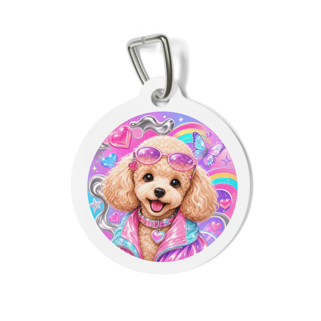 Poodle Y2K Cool Personalized Dog ID Tag