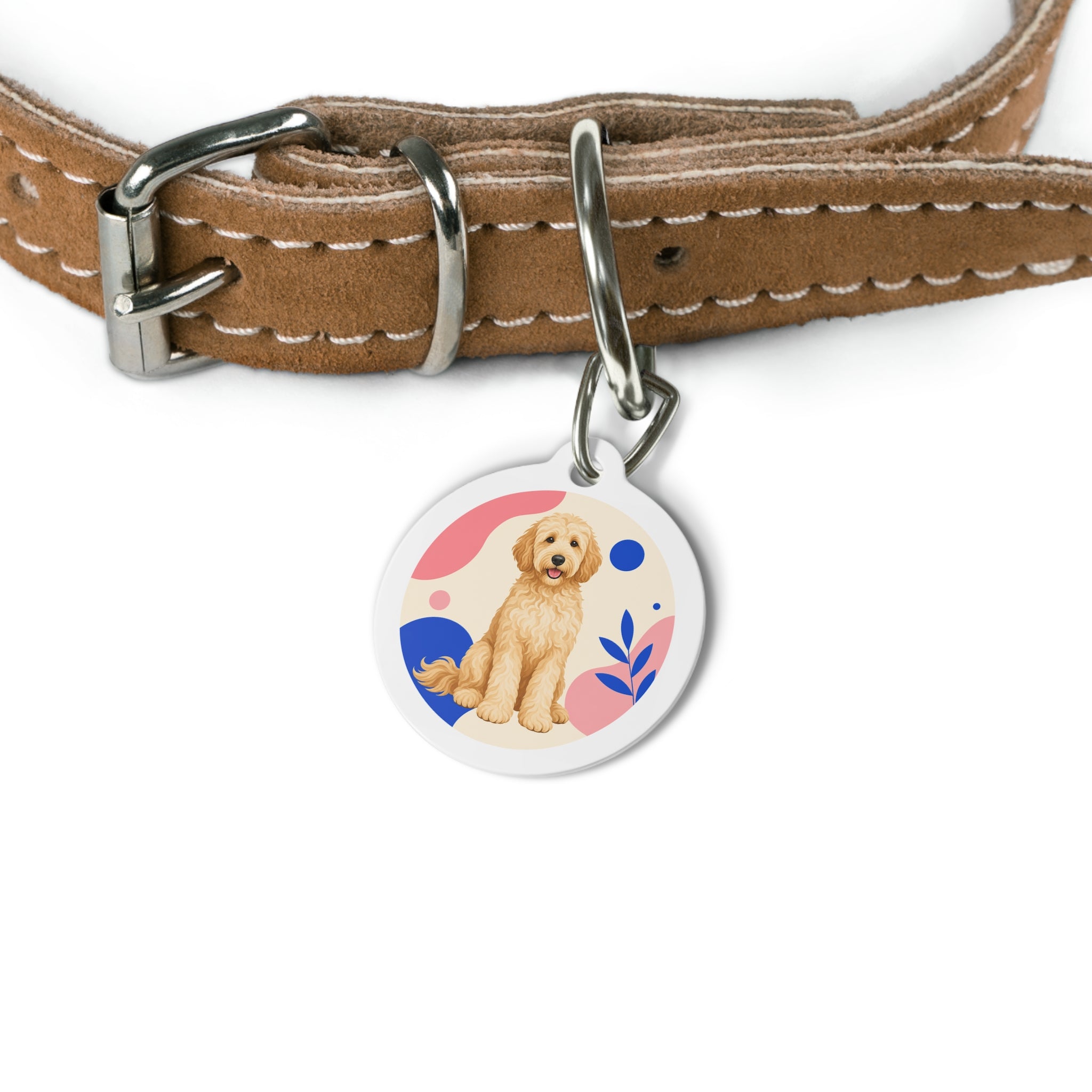 Goldendoodle Colorful Abstract Doodle Personalized Dog ID Tag